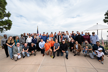 Group photos of veterans and their families in attendance