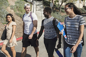Students walking on campus - Pepperdine University
