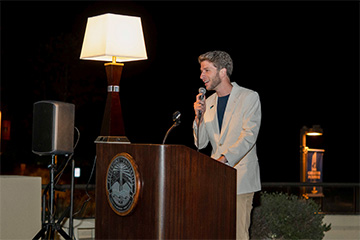 Dolloff sharing his essay