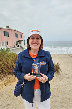 Gash was presented with a "Guest Hiker" plaque