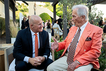 Jim Gash with Pat Boone, musician, entertainer, and co-chair of the University Board