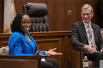 Justice Jackson with Dean Caron