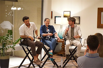 L to R: Nadeau, Hooten-Wilson, Dolloff at the Provost's home
