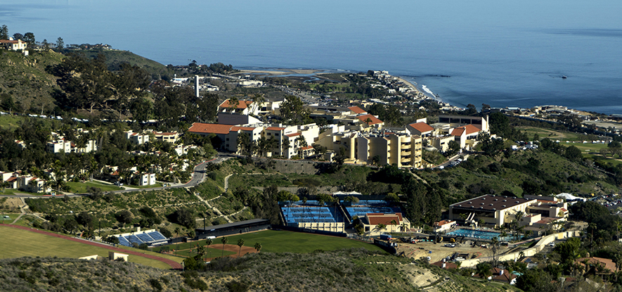 Aerial view of Pepperdine University's athletics faciliities