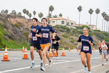 Pepperdine Students running together