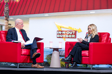 President Gash interviewing Lynsi Snyder-Ellingson