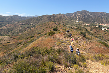 Students exploring the trails of the Santa Monica Mountains