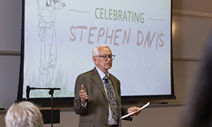 Stephen Davis speaks at retirement symposium