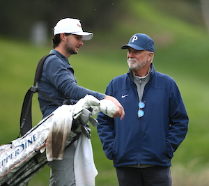 Pepperdine director of athletics Steve Potts with Derek Hitchner