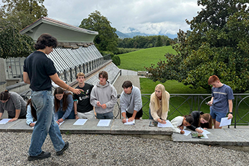 Students gathering samples for research projects
