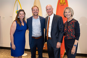 Jessica Hooten Wilson, Jeremy Wayne Tate, Chancellor Sara Young Jackson, and president Jim Gash