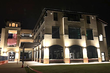 Mountain Student Center at night