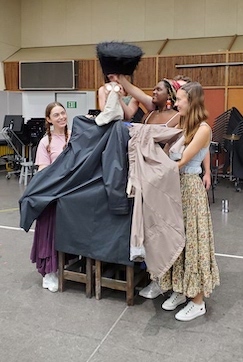 Student-actors rehearsing