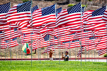 Waves of Flags display