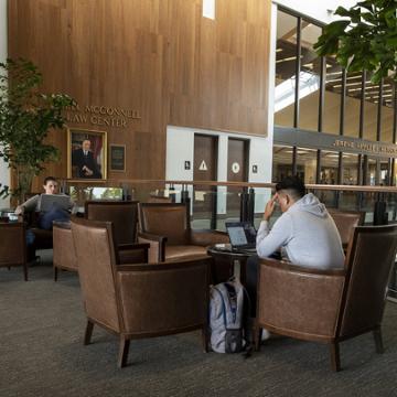 Students at Caruso School of Law