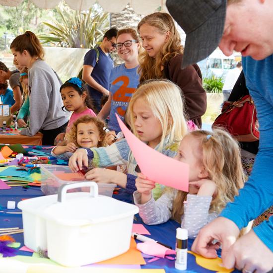 Photo of children engaging in art activities