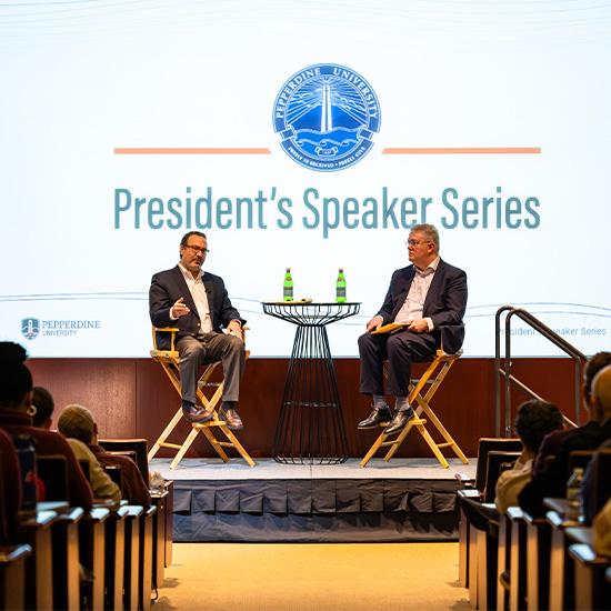 David Schenker and Donald Earl Childress at President's Speaker Series