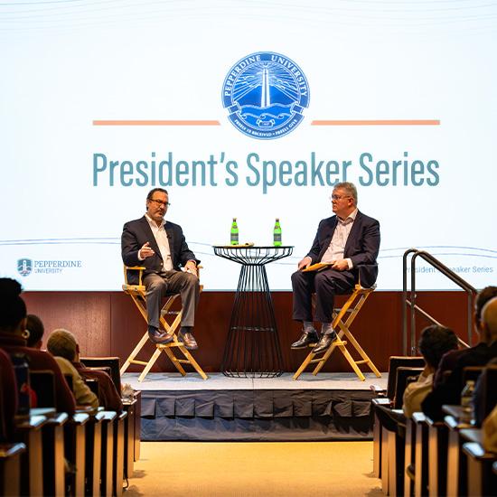 David Schenker and Donald Earl Childress at President's Speaker Series