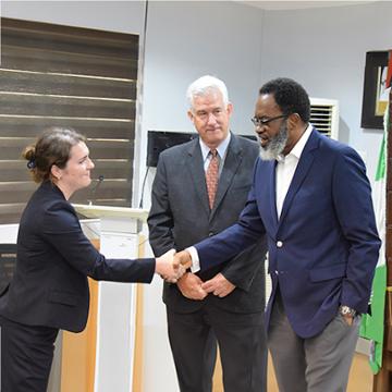 Brynn Barton, Alan Collier, and Moyosore Onigbanjo
