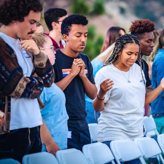 Students at The Table worship gathering