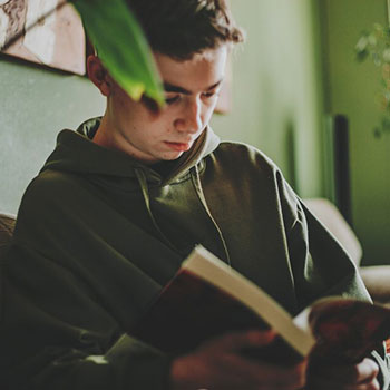 Student reading