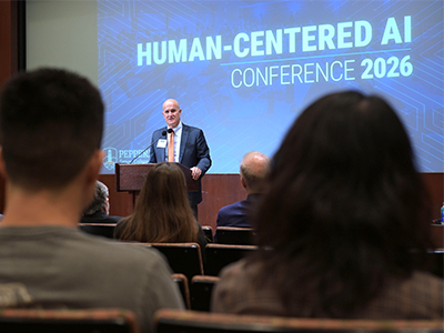 President Gash at the Human Centered AI Conference