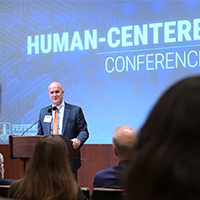 President Gash at the Human Centered AI Conference