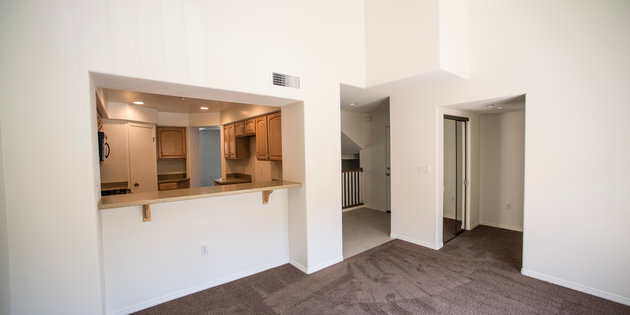 The livingroom and open kitchen of a house - Pepperdine University