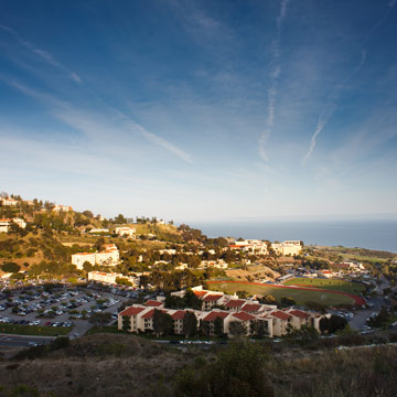 Aerial view of Pepperdine housing
