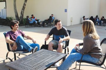 Students talking together