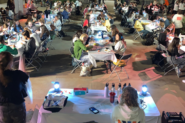 Students playing bingo