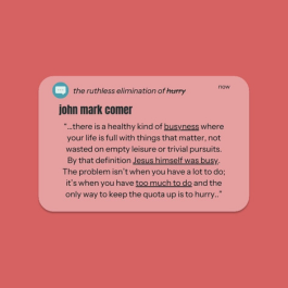 Instagram Post - Quote from John Mark Comer