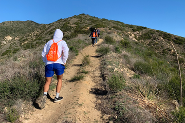 students hiking