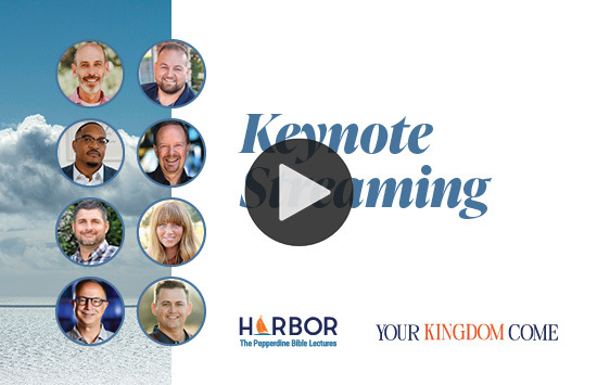 image of 8 keynote speakers with fake play button