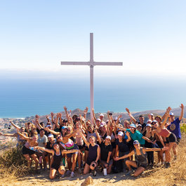 Teens at the Hike to the Cross