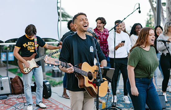 band performing at The Well