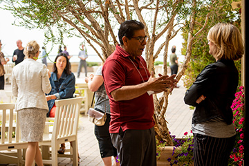 Center for Faith and Learning staff talking outside