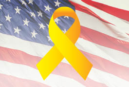 Yellow Ribbon with USA flag