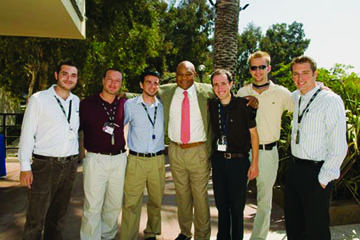 George Foreman and students